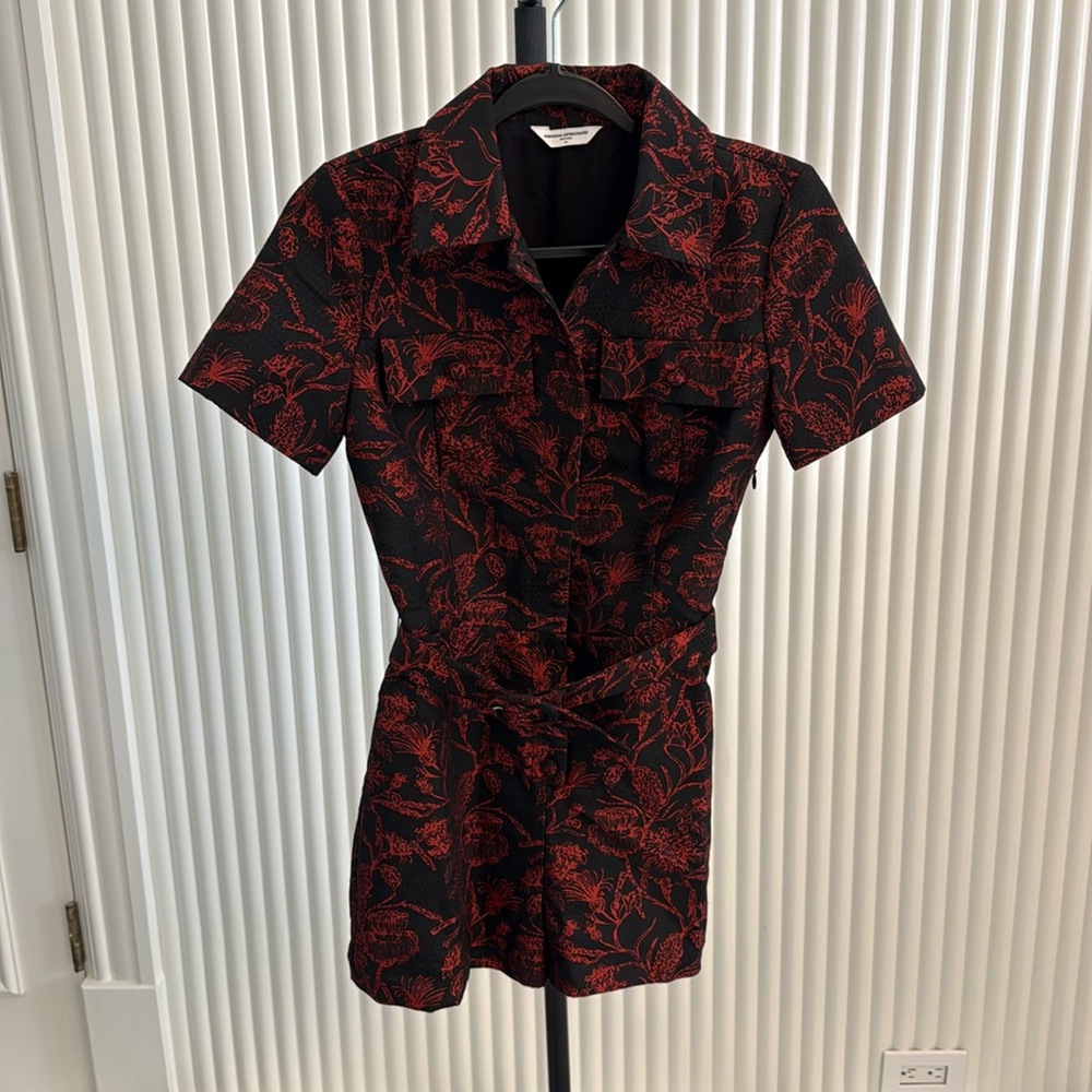 Amanda Uprichard red and  black romper